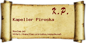 Kapeller Piroska névjegykártya